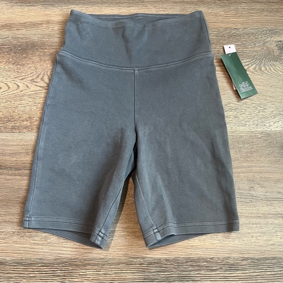 Women's High-Rise Interlock Bike Shorts - Wild Fable™ Gray S: Cotton-Spandex - Picture 2 of 4